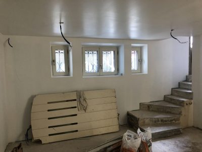 Entrée du sous-sol au début du chantier