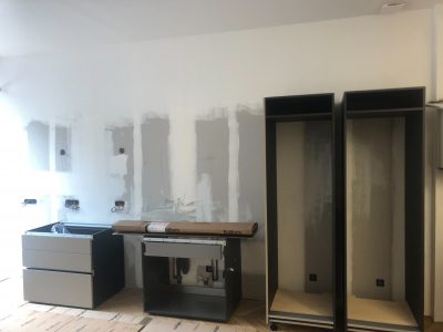 Cuisine de l'hôtel pendant son installation