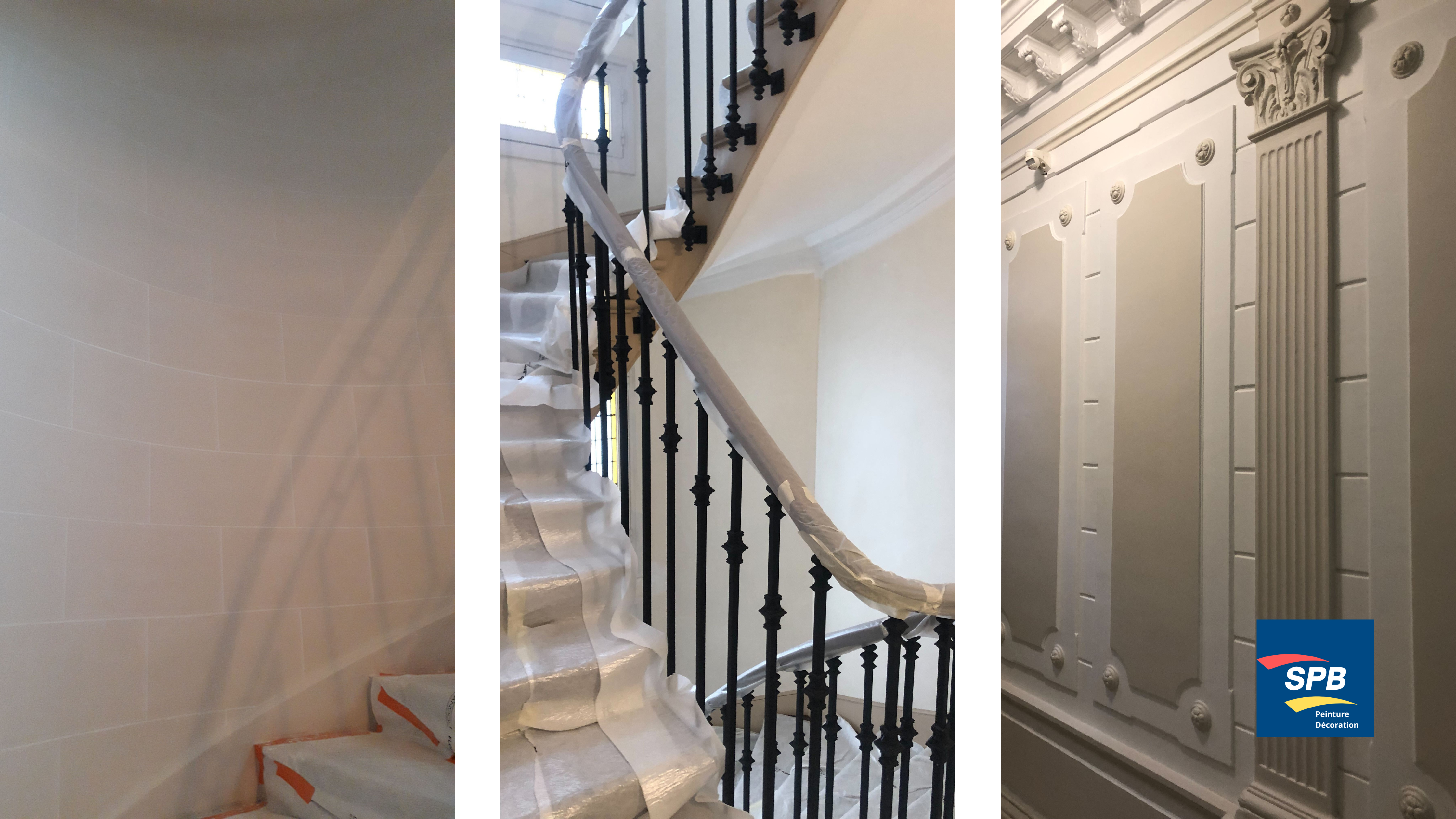 Rénovation d'une cage d'escalier d'un immeuble haussmannien
